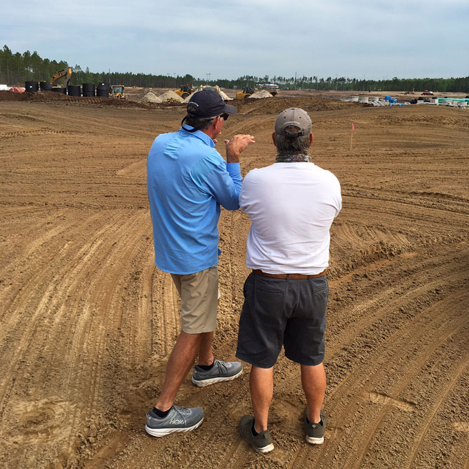 Bobby Weed closely surveys ongoing construction at Stillwater Golf Club