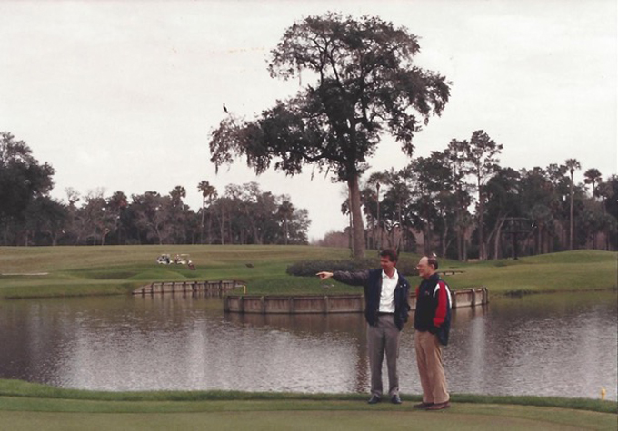 Bobby Weed & Pete Dye construct Hole 17 island green at TPC Sawgrass Stadium Course