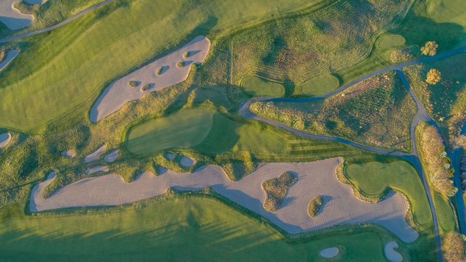 Aerial view of StoneRidge Golf Club, originally designed by Bobby Weed Golf Design