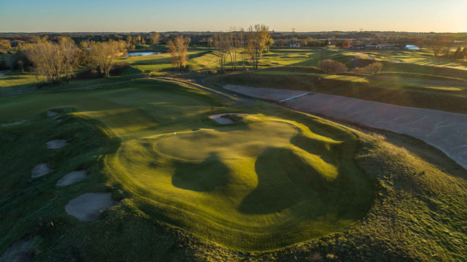 Beautiful green complex at StoneRidge Golf Club, originally designed by Bobby Weed Golf Design