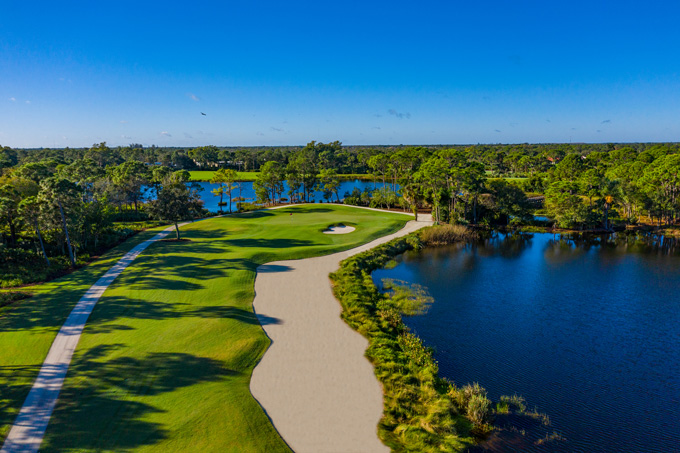Hole 14 Fairway Bunker, Redesigned by Bobby Weed Golf Design, Harbour Ridge Golf & Yacht Club, Palm City, Florida