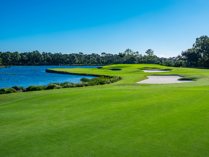 Hole 15 Approach Shot, Redesigned by Bobby Weed Golf Design, Harbour Ridge Golf & Yacht Club, Palm City, Florida