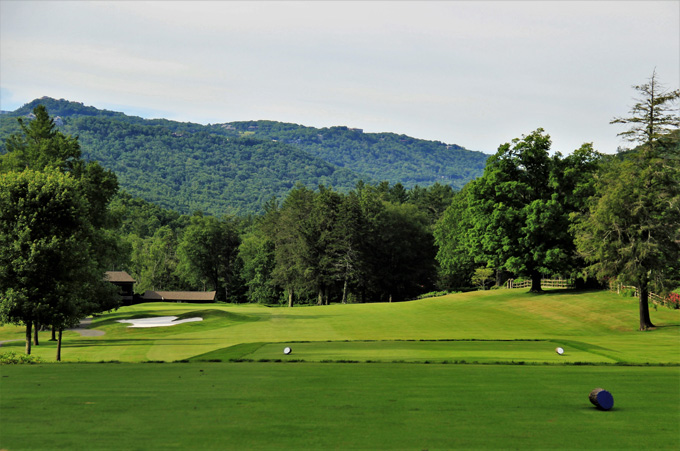 Hole 18 Fairway with Mountain Backdrop, Linville Golf Club, Linville, NC