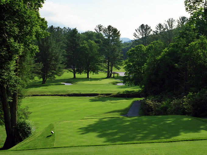 Tight Tee Shot Over Water, Linville Golf Club, Linville, NC