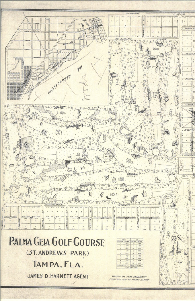 Original Golf Course Routing of Palma Ceia Golf & Country Club, Tampa, FL