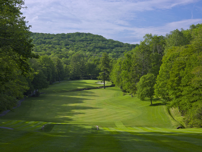 Grandfather Golf & Country Club - Challenging tee shot guarded by trees on both sides