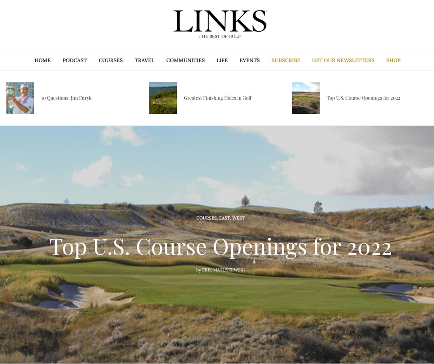 LINKS Top U.S. Course Openings in 2022