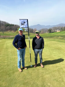 Bobby Weed and Joey Graziani inspect Waynesville’s growth in March 2023. 