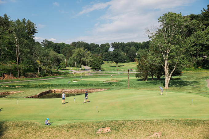 Waynesville’s 18,000-square-foot Himalayan putting green. 